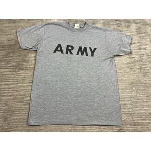 UNICOR T-Shirt Mens L Gray Army Physical Fitness Uniform Short Sleeve PFU USA